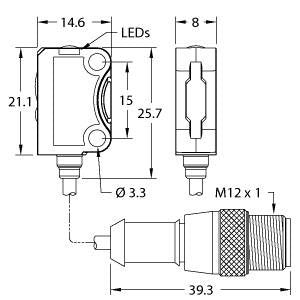 Turck - Lichttaster mit Hintergrundausblendung Reflexionslichttaster VS8EAPAF70Q5