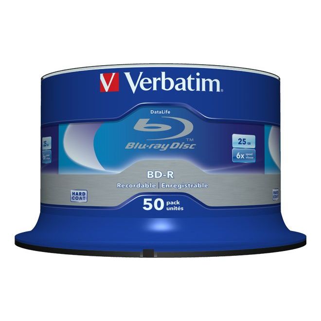 Verbatim - Speichermedium digital BD-R 25GB/1-6x 43838 (VE50) Cakebox (50 Disc)