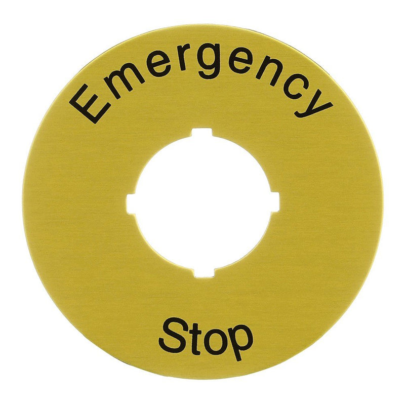 ABB Stotz S&J - Tastenplatte für Befehls- und Meldegeräte Schild CA6-1026 Emergency Stop
