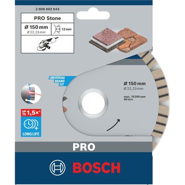 Bosch - Trenn-/Schleifscheibe Diamanttrennscheibe 2608602643 PRO Stone