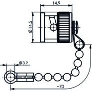Telegärtner - Zubehör/Ersatzteile für Fernmeldetechnik BNC Abdeckkappe 100021254 CW-123/U Sti,m.Kette − 5 Stück