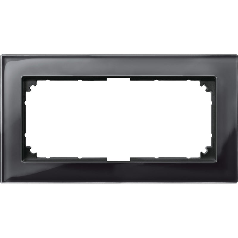 Merten - Abdeckrahmen Rahmen Glas 2f.on/sw 487803 ohne Mittelsteg