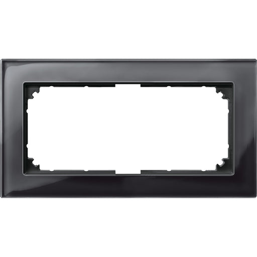 Merten - Abdeckrahmen Rahmen Glas 2f.on/sw 487803 ohne Mittelsteg