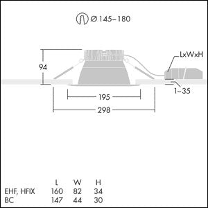Thorn - Downlight/Strahler/Flutlicht LED-Downlight CETUS3M2000840EHFRWH 840