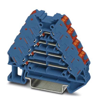 Phoenix Contact - Durchgangs-Reihenklemme Rangierverteiler PTRV 4 BU/RD − 10 Stück