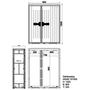 GSAB Elektrotechnik - Gehäuse/Schaltschrank (leer) Normkabelverteilerschrank 1S1000DS1DS2 HxBxT:1000x805x320
