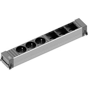 Bachmann - Mehrfachsteckdose Steckdoseneinheit 916.048 6-fach Alu schwarz