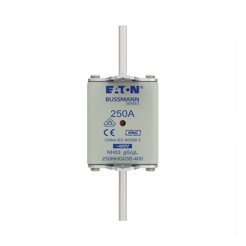 Eaton - Messersicherung Sicherungseinsatz Nieders. 250NHG03B-400 250A AC 400V 120kA − 3 Stück