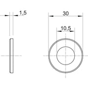 OBO Bettermann - Unterlegscheibe Großflächenscheibe WS M10 D30 A4 M10,D=30mm − 100 Stück