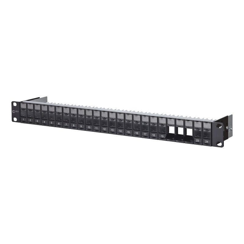Metz Connect - Patchpanel Kupfer 19 Zoll Modulträger 1HE 130A20-BK-E 24 Port schwarz