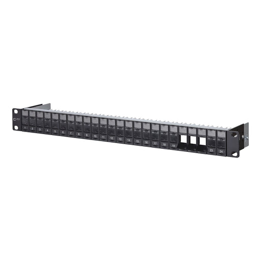 Metz Connect - Patchpanel Kupfer 19 Zoll Modulträger 1HE 130A20-BK-E 24 Port schwarz