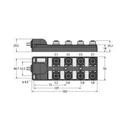 Turck - Passiver Sensor-/Aktor-Verteiler (mit Leitung) Aktuator-/Sensor-Verteiler TB-8M12-4P2-10/TXL M12x1, 8-fach − 1 Stück