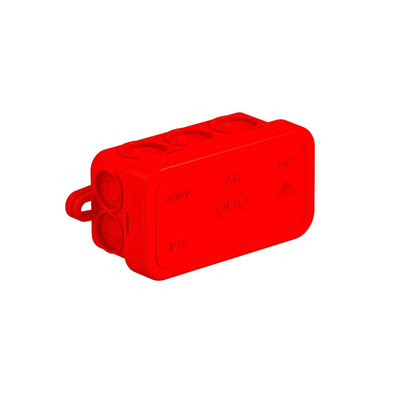 OBO Bettermann - Dose, Gehäuse für Montage auf der Wand/Decke Kabelabzweigkasten A 6 HF RO 80x43x34mm