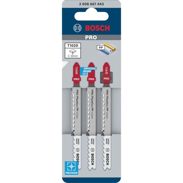 Bosch - Stichsägeblatt PRO Plastics PP clean 2608667443 T102D Stichsägeblatt