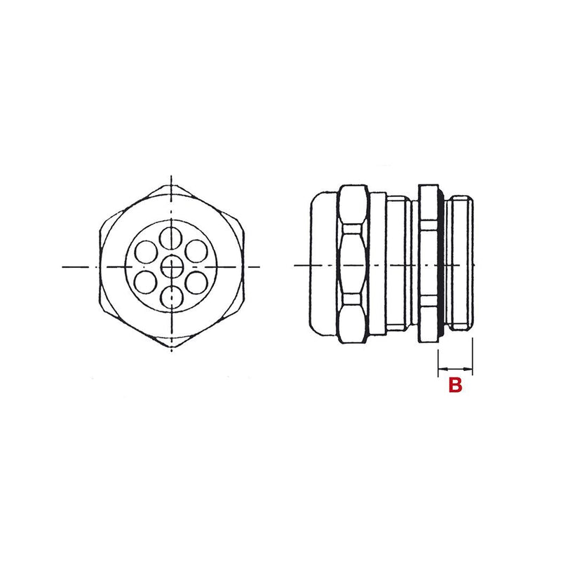 Plica - Kabelverschraubung 905351205 M20 2x7mm PA6/GFKlgr