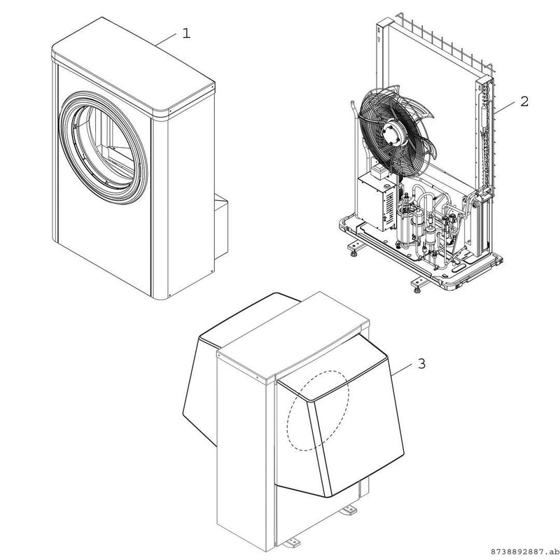 Bosch Thermotechnik - Abdeckung/Gehäuse für Außengeräte Schallhaube Luftwärmepumpe SHB17V bis 17kW Auslass