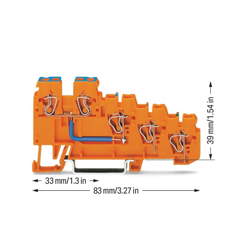 WAGO - Initiator/Aktor-Reihenklemme 4-Leiter-Initiatoren 270-574 Einspeiseklemme − 10 Stück