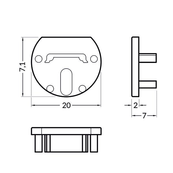 Brumberg Leuchten - Mechanisches Zubehör/Ersatzteile für Leuchten Endkappen-Set 53090070 weiß