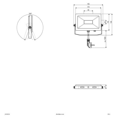 EVN Lichttechnik - Downlight/Strahler/Flutlicht LED-Fluter LFA1501S IP65, 5700K 1200lm