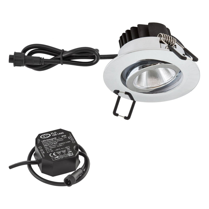 EVN Lichttechnik - Downlight/Strahler/Flutlicht P-LED Einbauleuchte PC650N91102 230V 3000K chrom