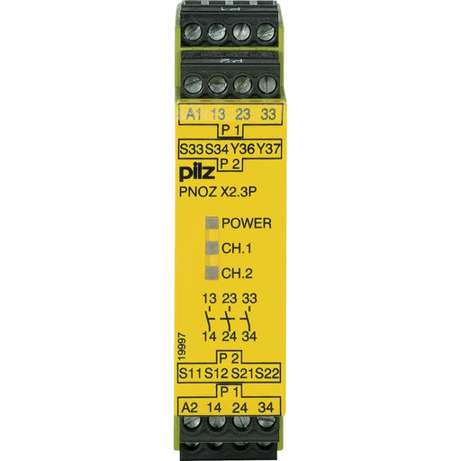 Pilz - Gerät zur Überwachung von sicherheitsgerichteten Stromkreisen Not-Aus-Schaltgerät PNOZ X2.3P #"777304 24VACDC 3n/o