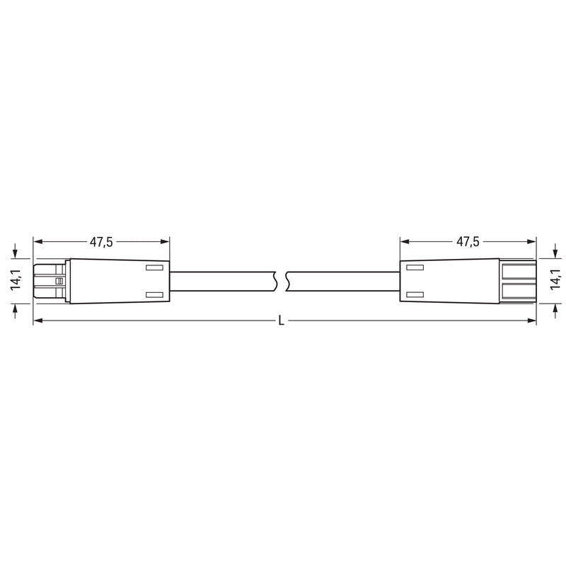WAGO - Konfektionierte Leitung für steckbare Gebäudeinstallation konfekt.Verbindungsleitung 894-8392/073-406 Cca,Buchse Stecker