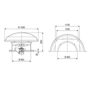 Maico - Ventilator für Dacheinbau Axial-Dachventilator DAD 80/4 24569m3/h, NW800