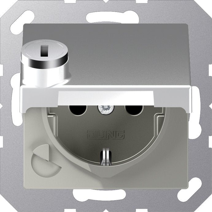 Jung - Steckdose SCHUKO-Steckdose 16A 250V A 1520 BFKLSL AL Klappdeckel