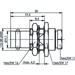 Telegärtner - Koax-Steckverbinder BNC Kabeleinbaubuchse 100023554 UG-910B/U MIL/75 Ohm