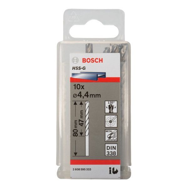 Bosch - Bohrer PRO Metal HSS-G 2608595333 Spiralbohrer 4,4 x