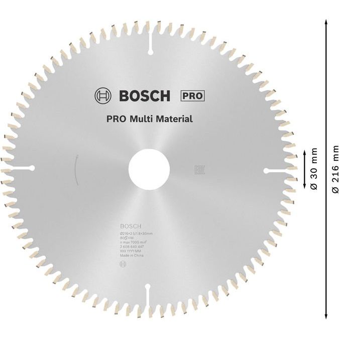 Bosch - Kreissägeblatt PRO Multi Material 2608640447 Kreissägeblatt 216 x