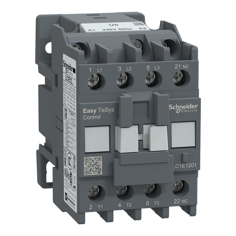 Schneider Electric - Leistungsschütz zum Schalten von Wechselstrom Leistungsschütz Easy TeSys LC1E1201U5 3P 12A 240VAC 50Hz