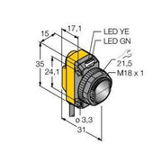 Turck - Lichttaster mit Hintergrundausblendung Opto Sensor QS18VP6FF50 W/30 Lichttaster − 1 Stück