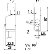 OBO Bettermann - Bügelschelle BS-U2-M-12 FT 2-fach − 50 Stück