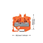 WAGO - Durchgangs-Reihenklemme 2-LeiterMini-Durchgangskl. 2052-1202 2,5 mm²,orange − 100 Stück