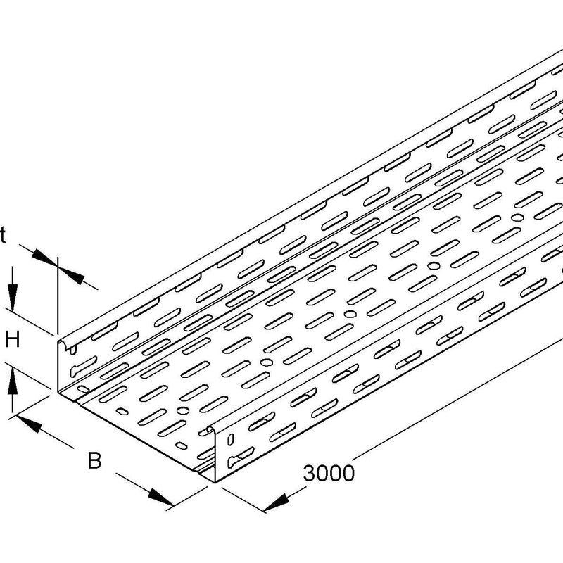 Niedax - Kabelrinne RLC 60.300 E3 OV 60x300x3000mm − 6 Meter