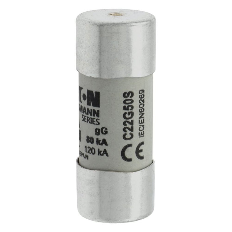 Eaton - Zylindrische Sicherung Sicherungseinsatz Nieders. CYL GG 22,#C22G50S 50A AC 690V 80kA − 10 Stück
