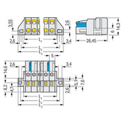WAGO - Kabelsteckverbinder für Leiterplattensteckverbinder 1-Leiter-Federleiste 721-120/031-000 CAGECLAMP 2,5mm²,lgr − 10 Stück