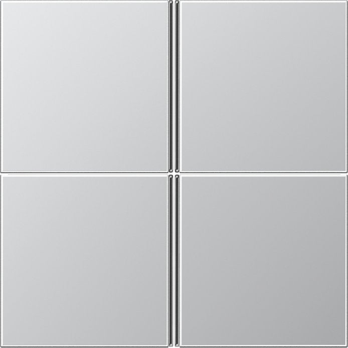 Jung - Abdeckung/Bedienelement für Installationsschalterprogramme Tastensatz 4-fach alu AL 2404 TSA komplett − 1 Stück