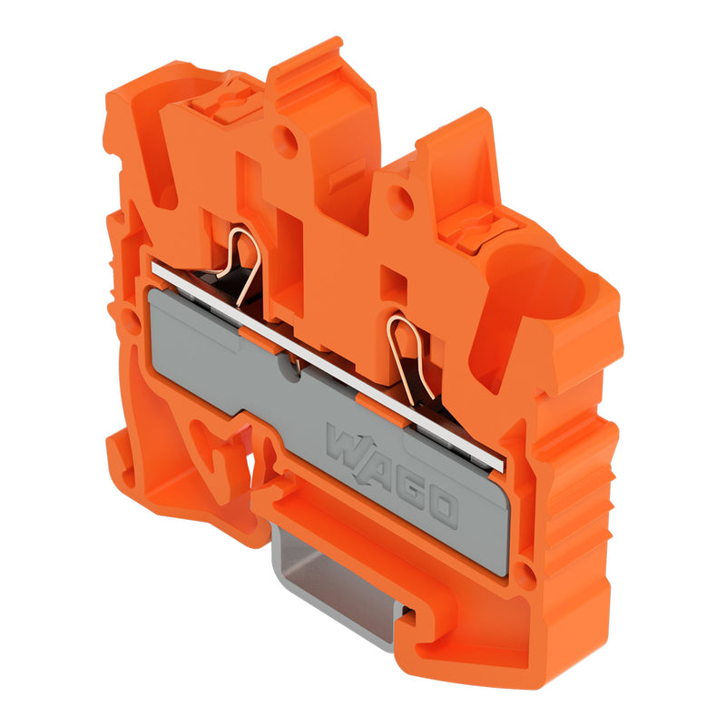 WAGO - Durchgangs-Reihenklemme 2-LeiterMini-Durchgangskl. 2252-1202 Drücker,2,5 mm²,or − 100 Stück