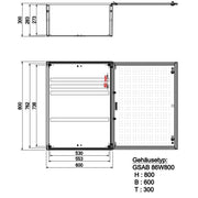 GSAB Elektrotechnik - Gehäuse/Schaltschrank (leer) GfK-Wandschrank IP65 86W800K-60mm HxBxT:800x600x300