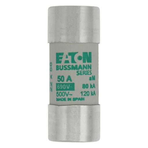 Eaton - Zylindrische Sicherung Sicherungseinsatz Nieders. CYLINDRICA#C22M50 50A AC 690V 80kA − 10 Stück