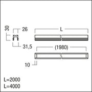 Zumtobel - Elektrisches Zubehör/Ersatzteile für Leuchten Niedervolt U-Einbauprofil SUP2 TRACKU TL 2M WH