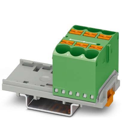 Phoenix Contact - Durchgangs-Reihenklemme Verteilerblock PTFIX 6X10/S-NS35 GN − 10 Stück