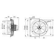 Maico - Wandventilator für Industrie und Gewerbe Axial-Wandventilator DZS 25/4 D Stahlwandring DN 250