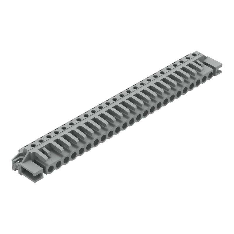 WAGO - Leiterplattensteckverbinder THT-Federleiste abgewink. 232-254/047-000 Rastermaß 5mm,grau − 10 Stück