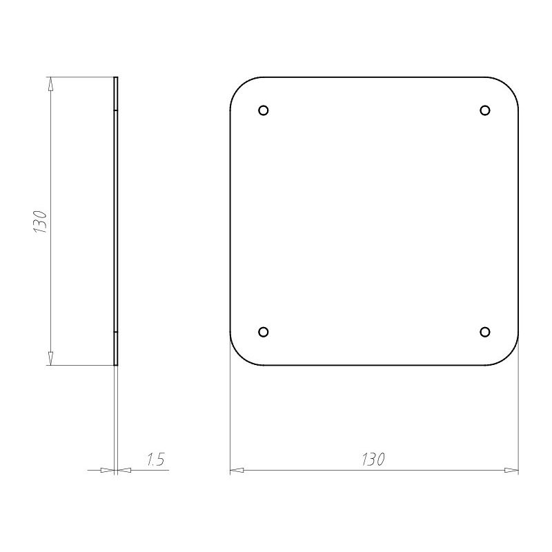Kaiser - Deckel für Dose/Gehäuse für Montage in der Wand/Decke Abschluss-Feuchtraumdeckel 9909.03 130x130x4mm