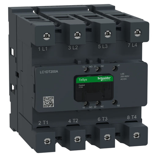 Schneider Electric - Leistungsschütz zum Schalten von Wechselstrom Schütz 4P 200A AC1 LC1DT200ALSE 200-500V AC/DC 1S1Ö