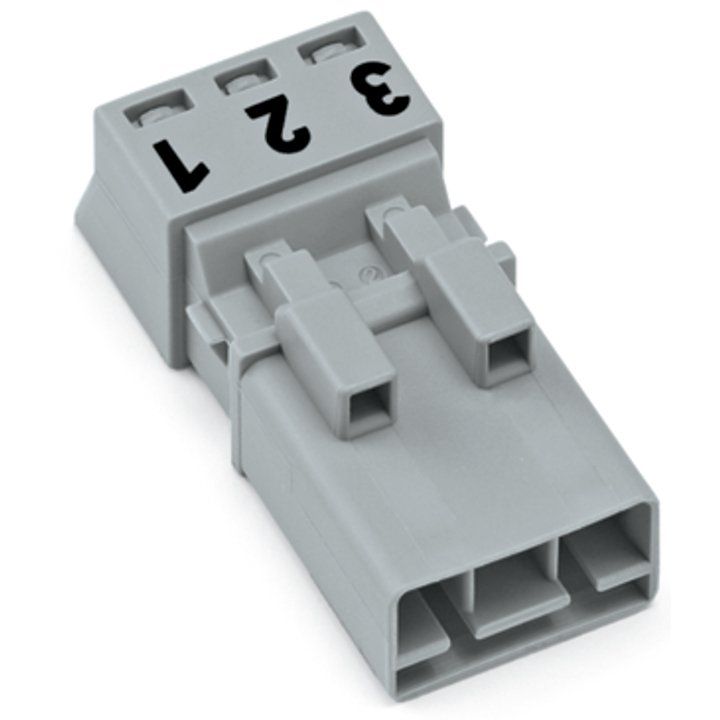 WAGO - Steckverbinder für steckbare Gebäudeinstallation Stecker 3-polig 890-253 Kod. B,grau − 50 Stück