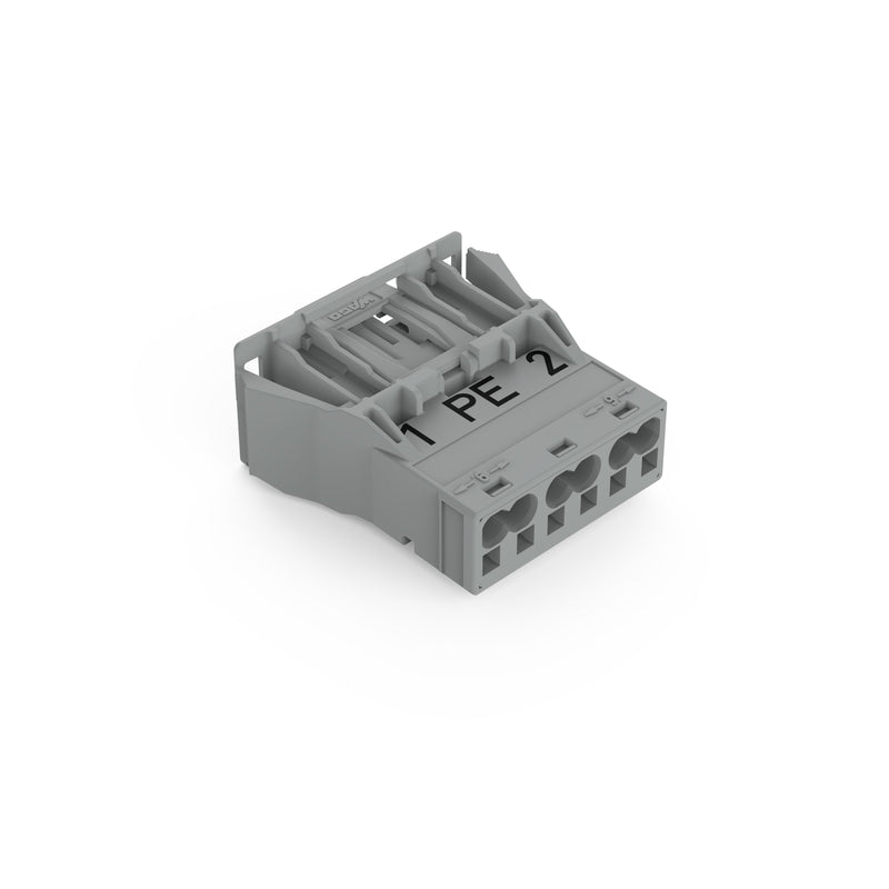 WAGO - Geräteanschluss für steckbare Gebäudeinstallation Snap-In-Stecker 770-753/062-000 3-polig,Kod. B,grau − 100 Stück
